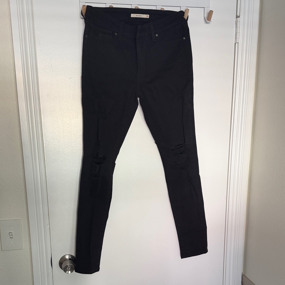 Black Distressed Skinny Jeans